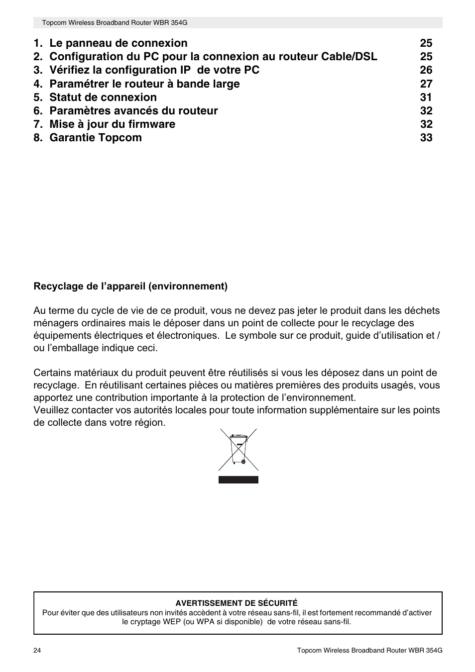 Topcom Skyr@cer WBR 354G User Manual | Page 24 / 104