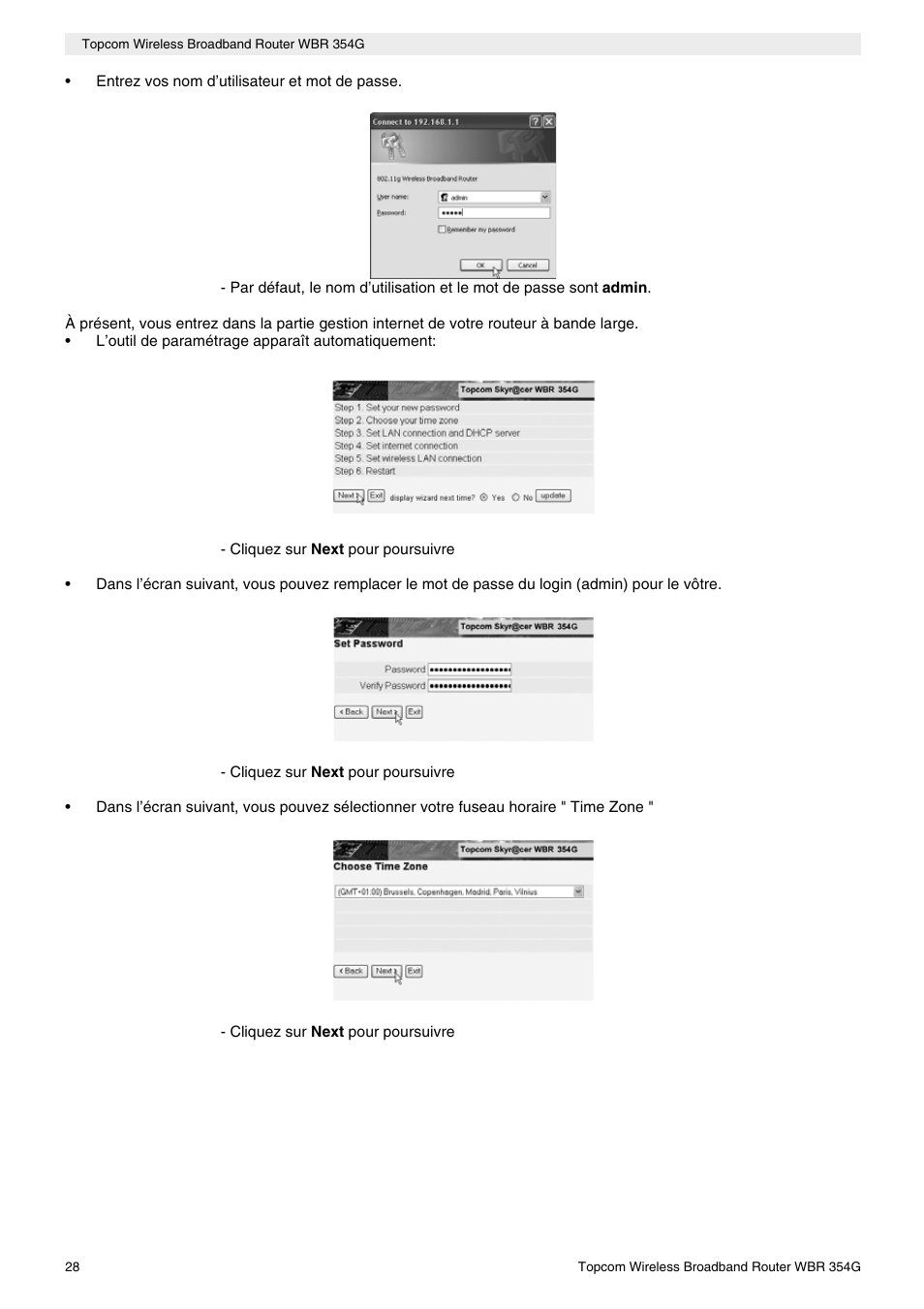 Topcom Skyr@cer WBR 354G User Manual | Page 28 / 104