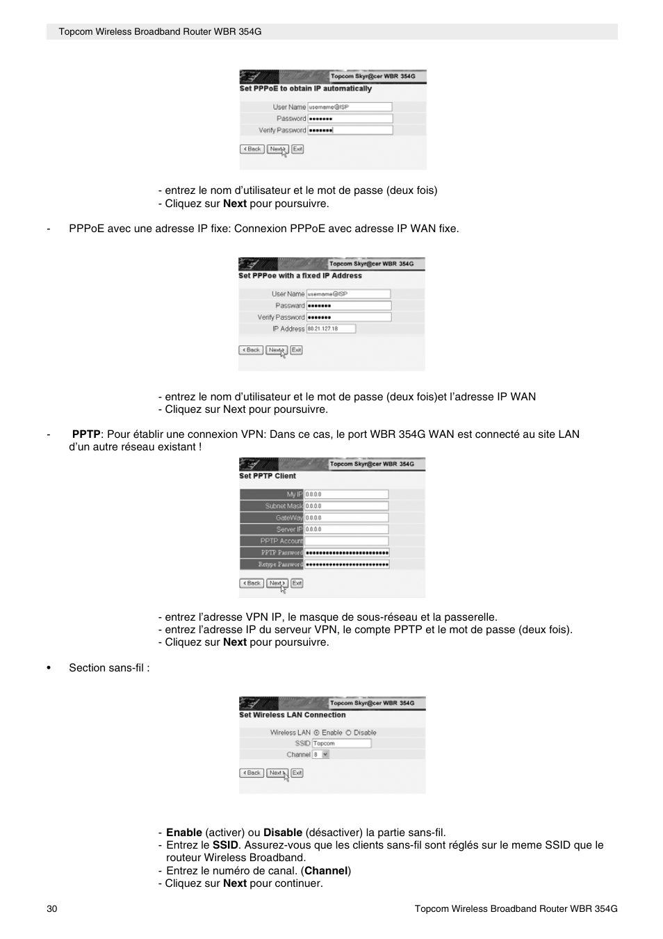 Topcom Skyr@cer WBR 354G User Manual | Page 30 / 104