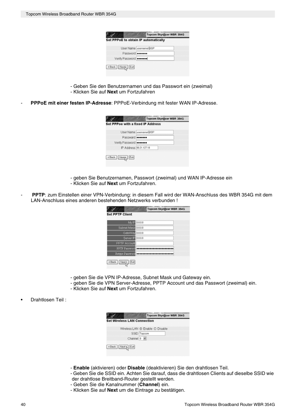 Topcom Skyr@cer WBR 354G User Manual | Page 40 / 104