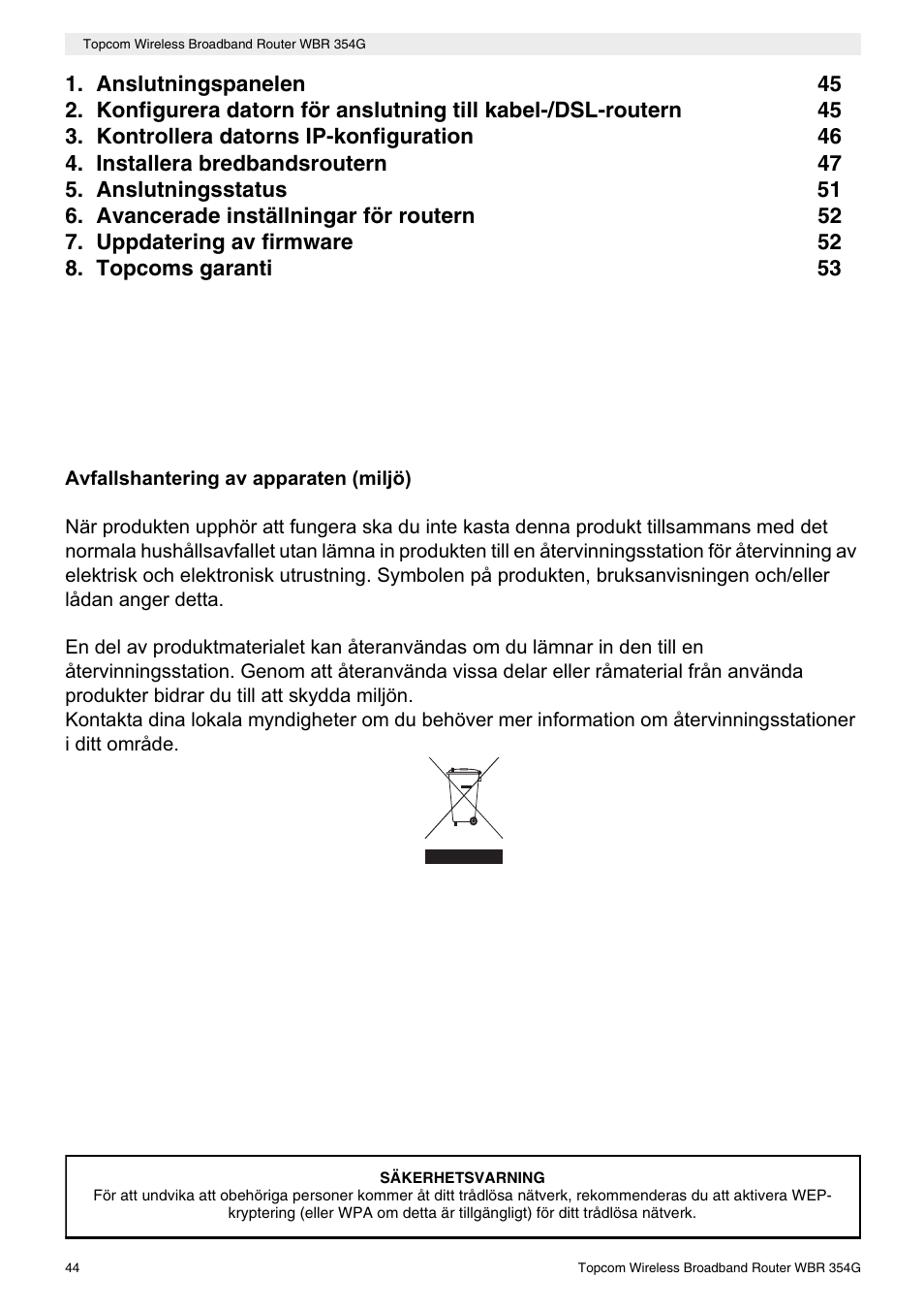 Topcom Skyr@cer WBR 354G User Manual | Page 44 / 104