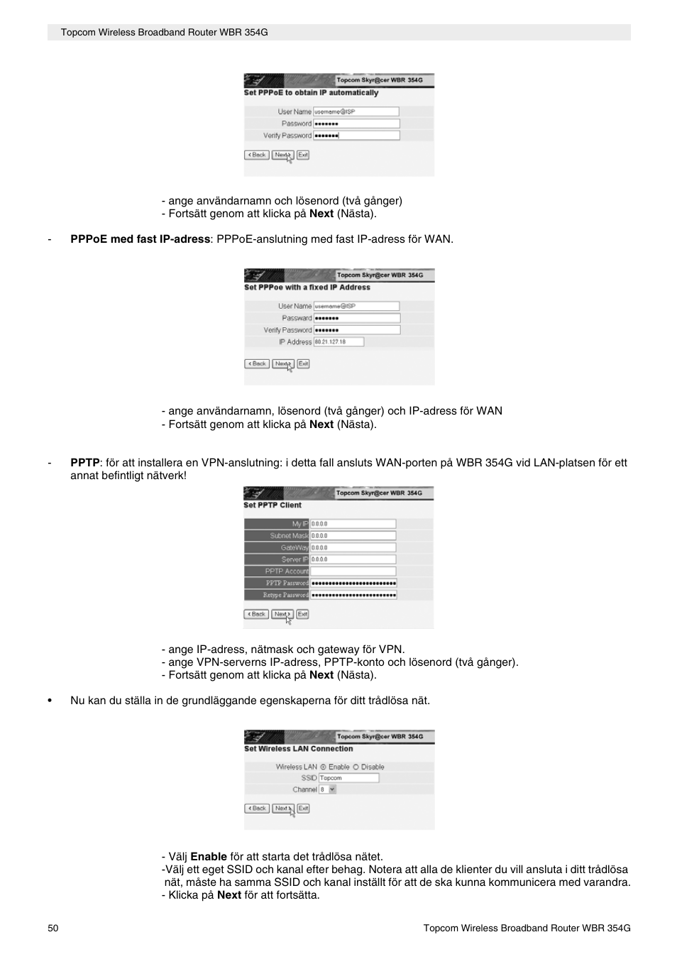 Topcom Skyr@cer WBR 354G User Manual | Page 50 / 104