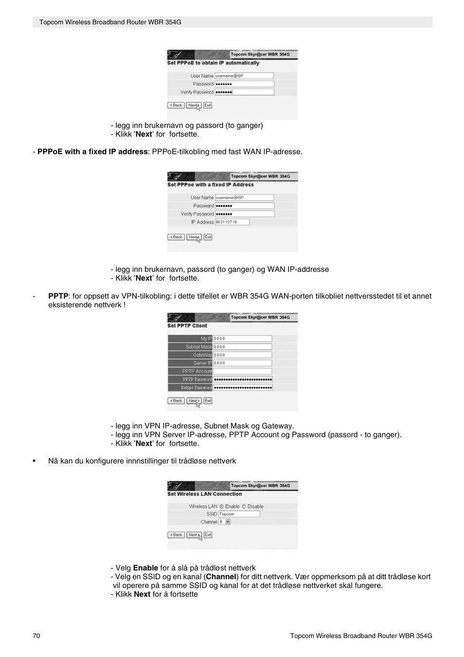 Topcom Skyr@cer WBR 354G User Manual | Page 70 / 104