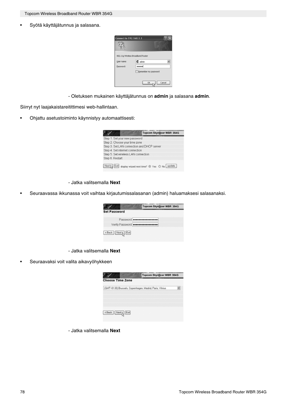 Topcom Skyr@cer WBR 354G User Manual | Page 78 / 104
