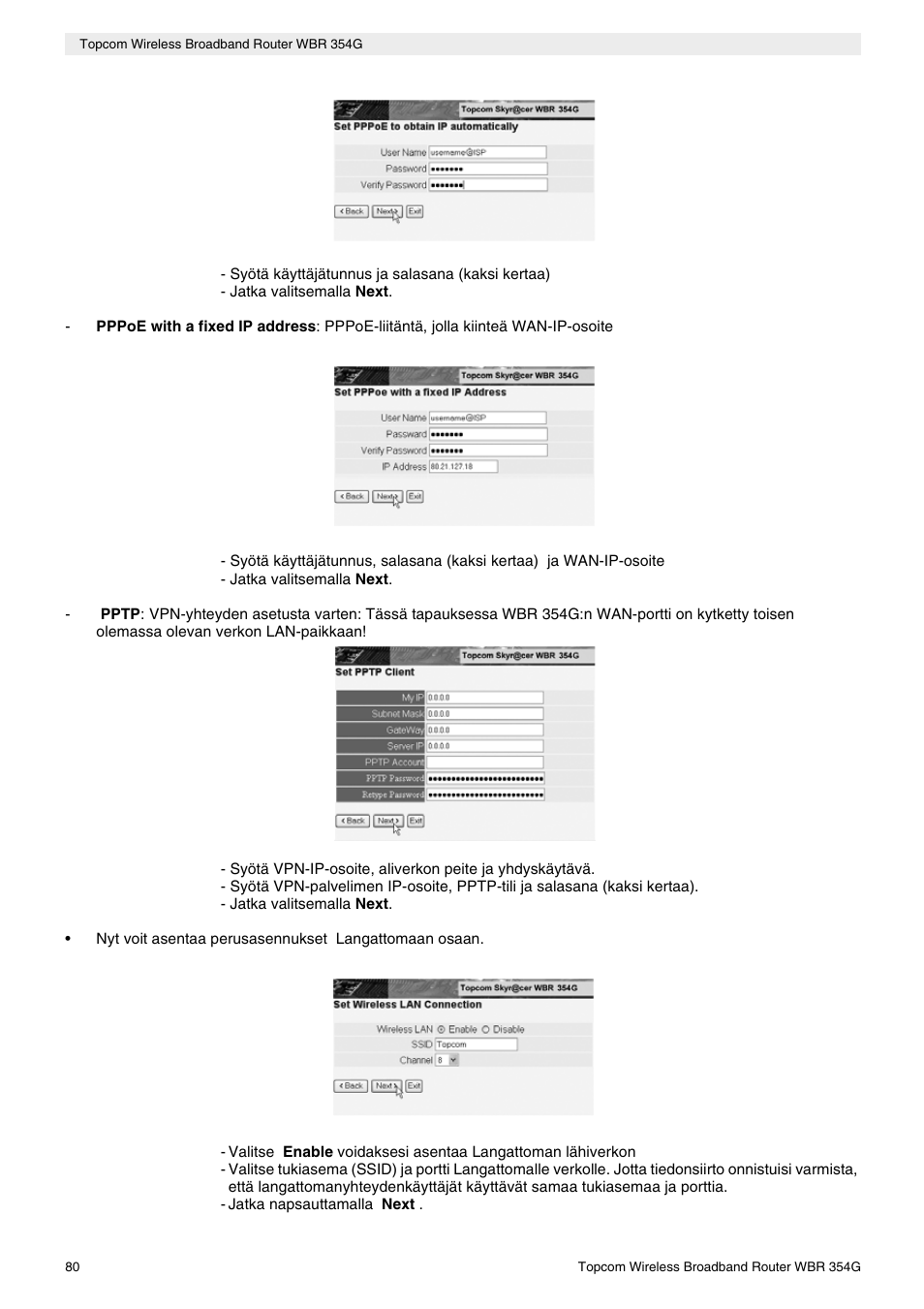 Topcom Skyr@cer WBR 354G User Manual | Page 80 / 104