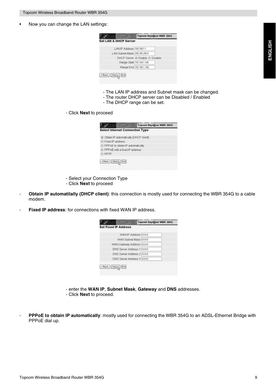 Topcom Skyr@cer WBR 354G User Manual | Page 9 / 104
