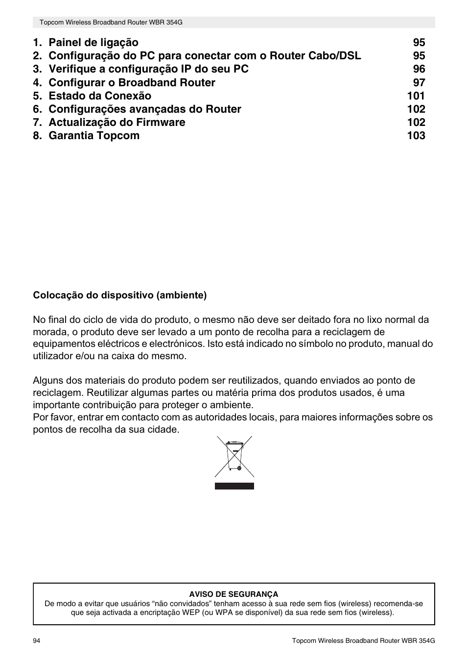 Topcom Skyr@cer WBR 354G User Manual | Page 94 / 104