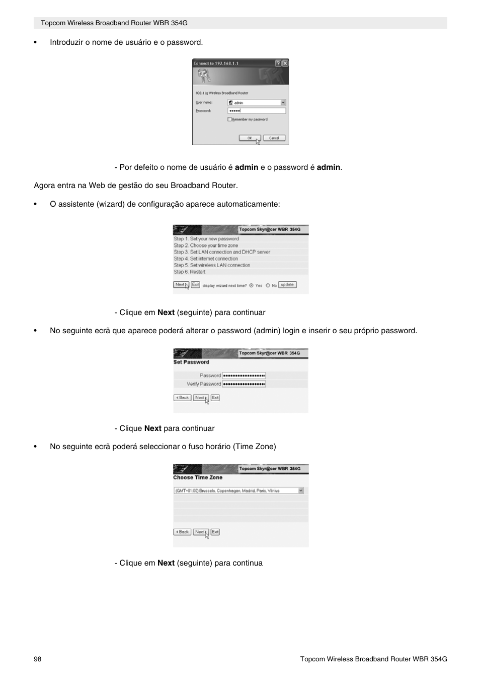 Topcom Skyr@cer WBR 354G User Manual | Page 98 / 104