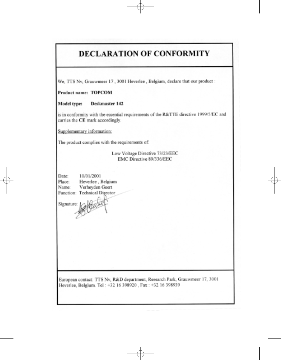 Topcom DESKMASTER 142 User Manual | Page 2 / 51
