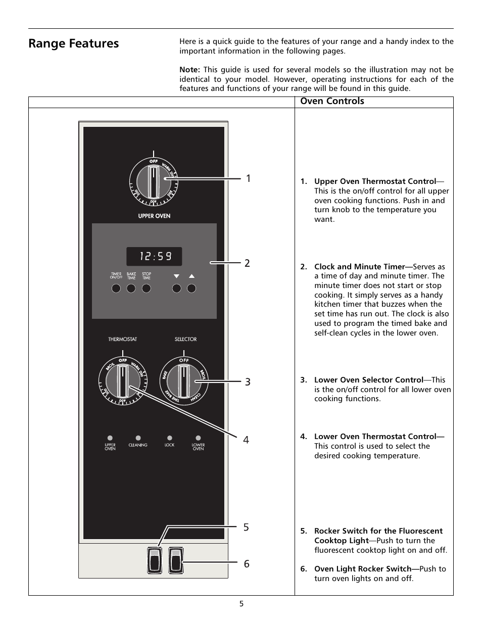 Range features | Tappan 316000191 User Manual | Page 5 / 20