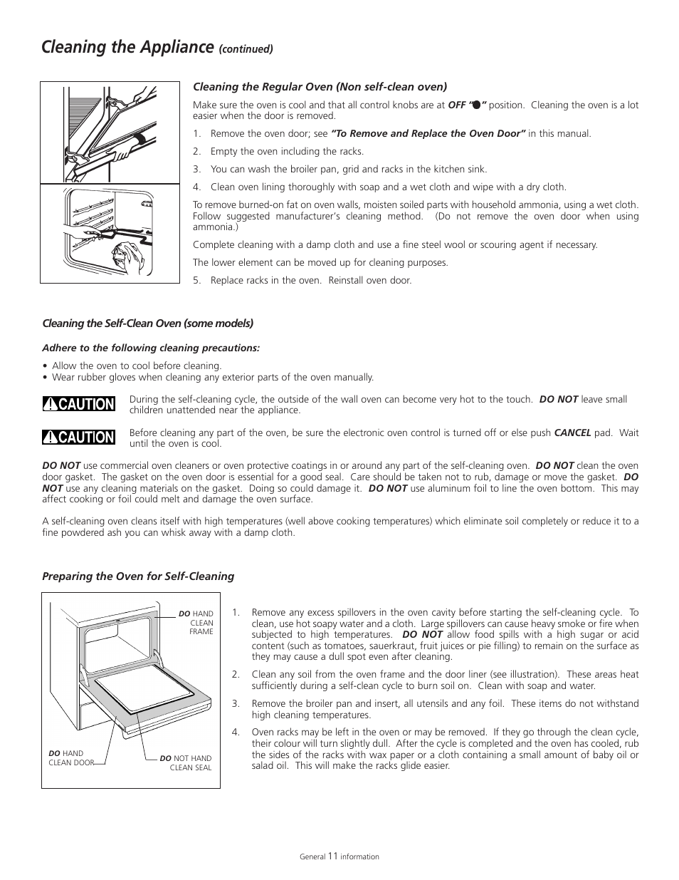 Cleaning the appliance | Tappan 318200505 User Manual | Page 13 / 20