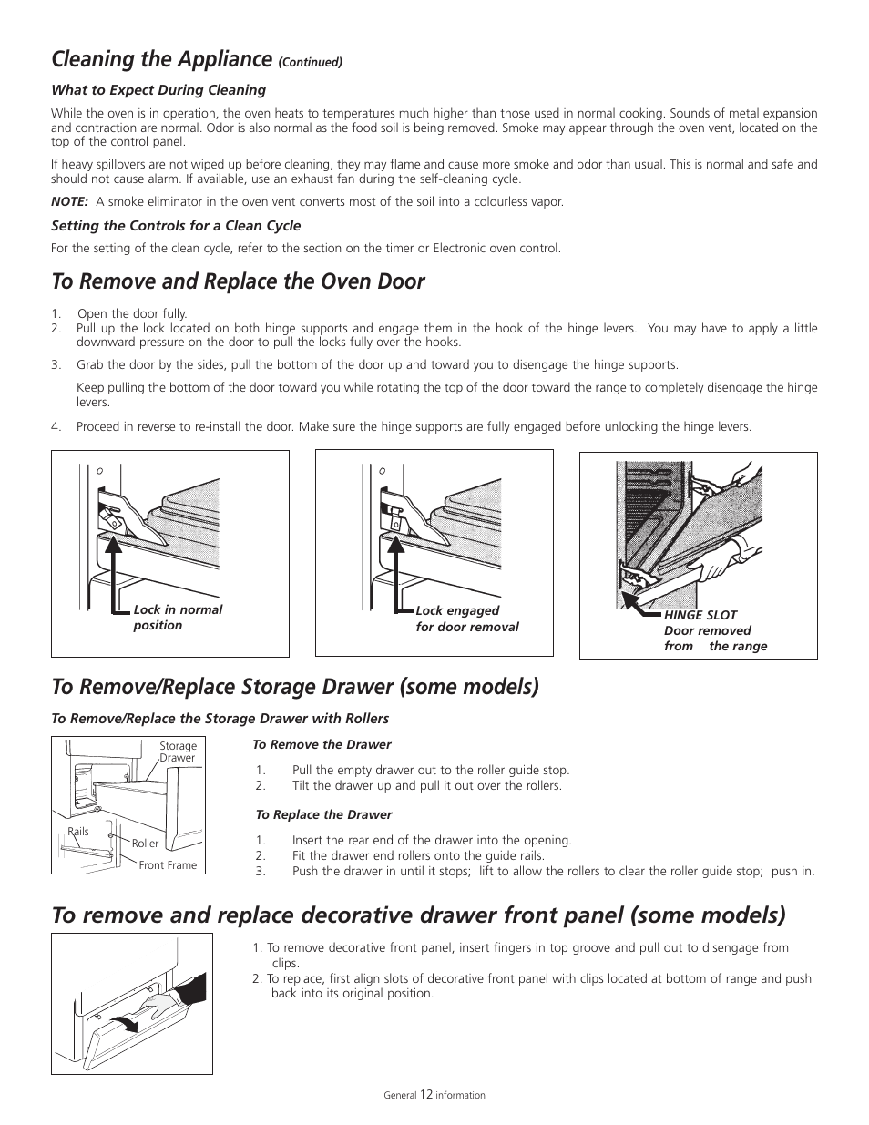 Cleaning the appliance | Tappan 318200505 User Manual | Page 14 / 20