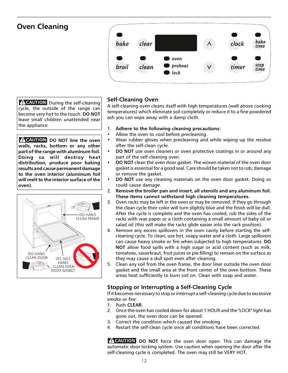 Oven cleaning, Oven cleaning -13 | Tappan Millennia 316000182 User Manual | Page 12 / 20