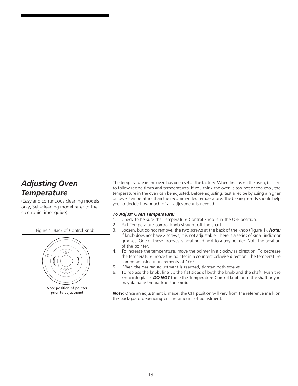 Adjusting oven temperature | Tappan 318200701 User Manual | Page 13 / 16