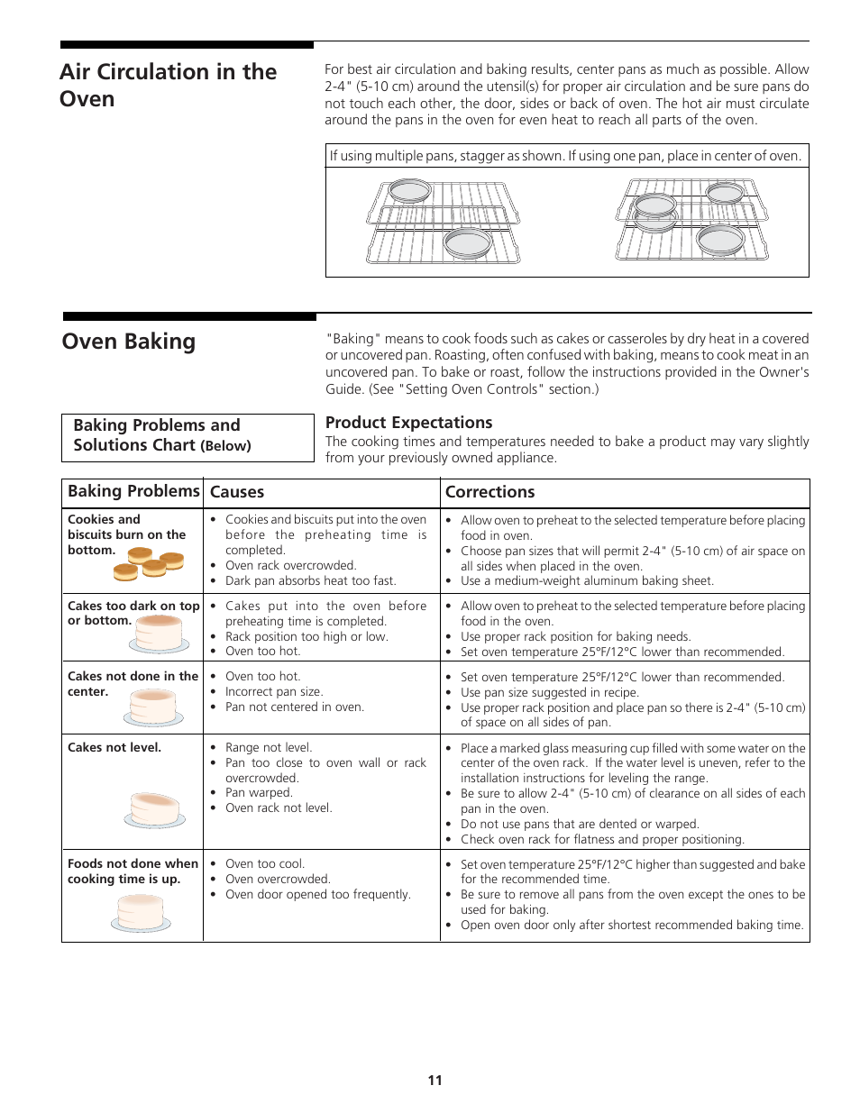 Air circulation in the oven oven baking | Tappan 318200764 User Manual | Page 11 / 20