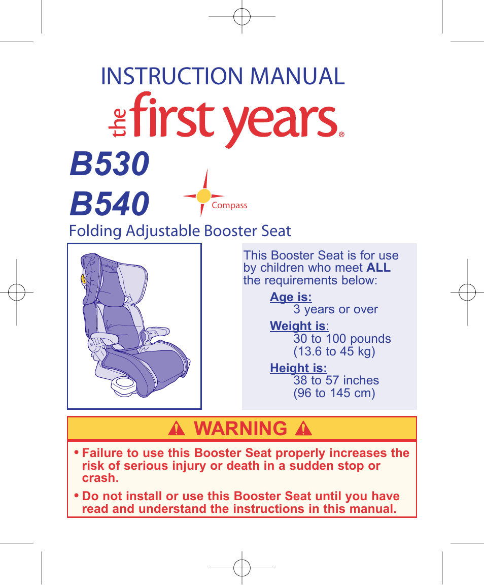 The First Years B540 User Manual | 24 pages