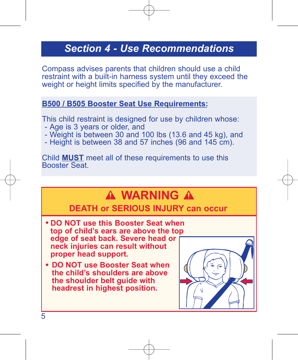 Warning | The First Years B500 User Manual | Page 6 / 24