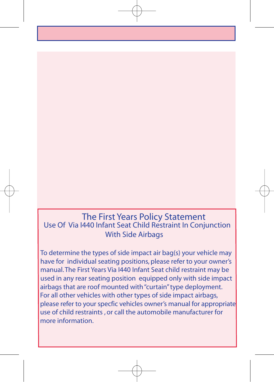 The first years policy statement | The First Years VIA I440 User Manual | Page 11 / 40