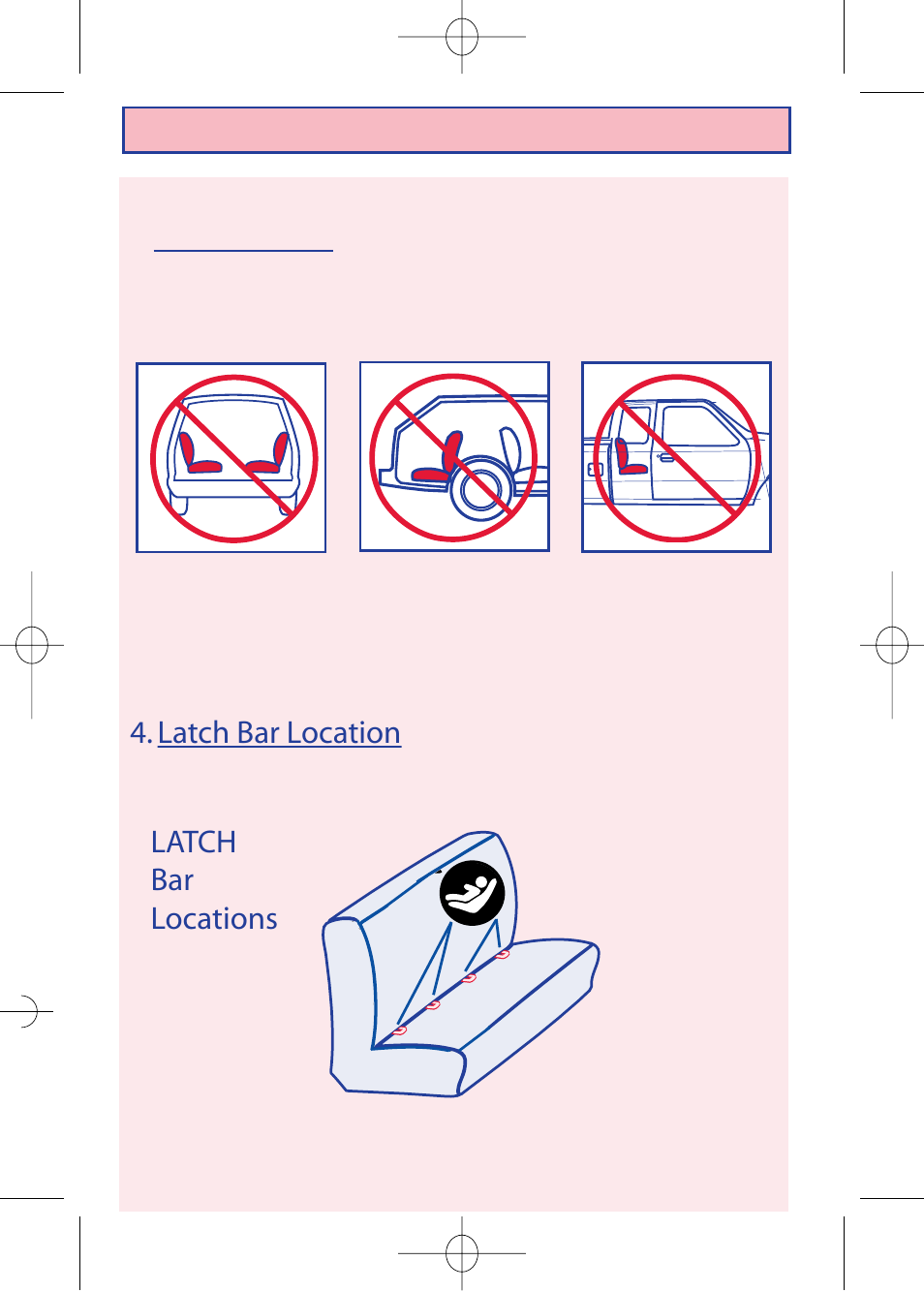 Latch bar location latch bar locations | The First Years VIA I440 User Manual | Page 12 / 40