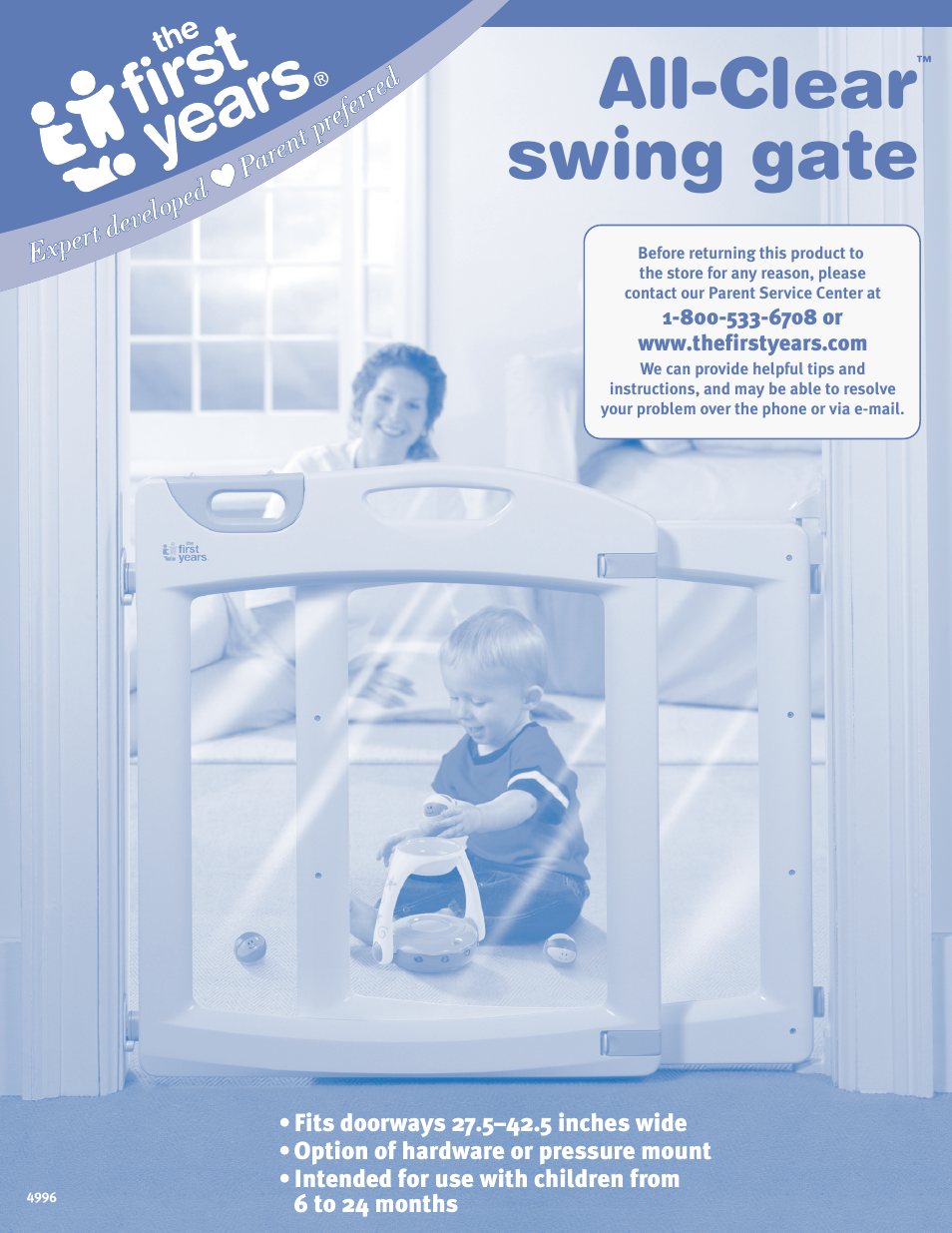 The First Years Swing Gate User Manual | 8 pages