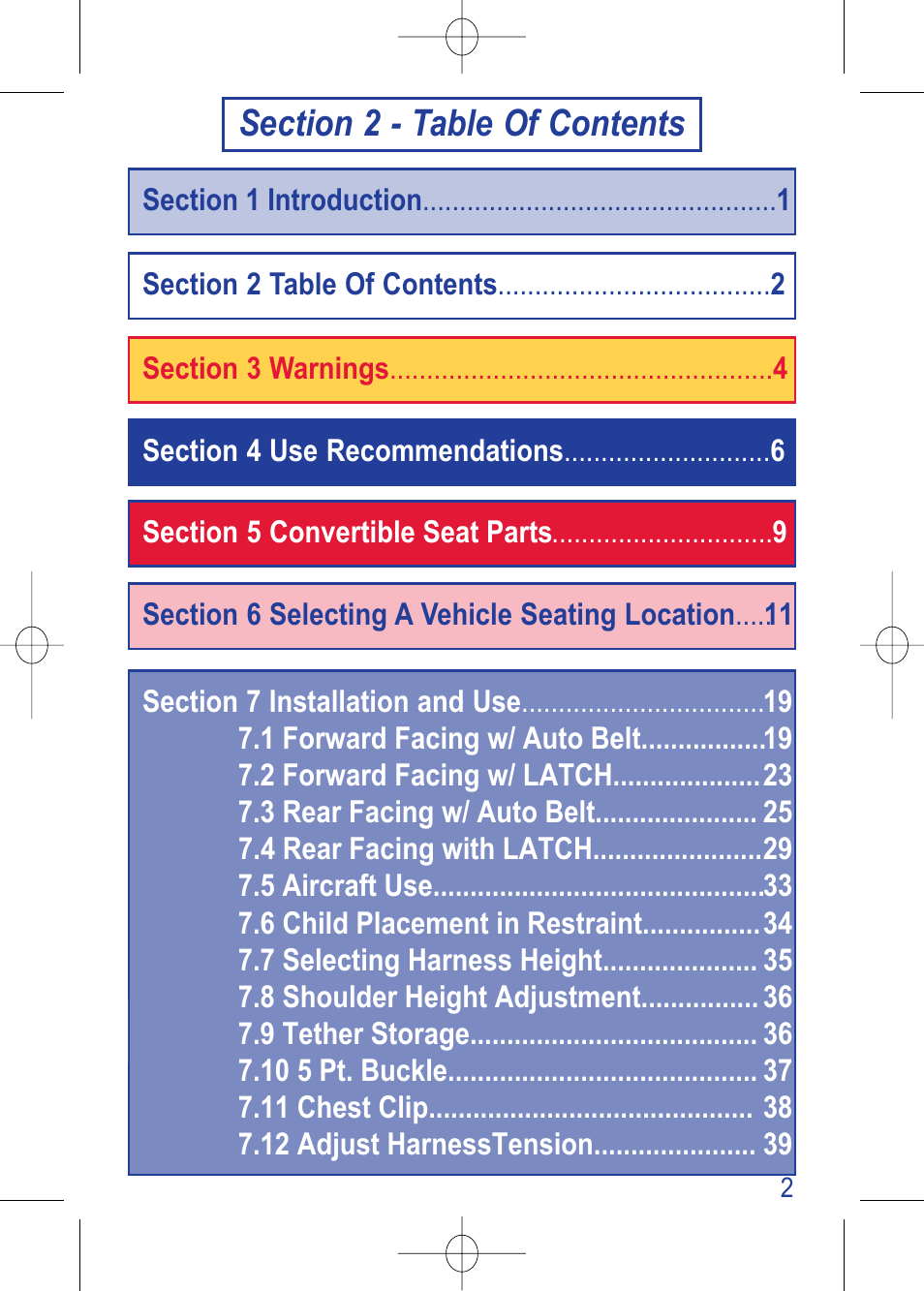 C630 pg 2.pdf | The First Years TRUE FIT 630 User Manual | Page 3 / 54