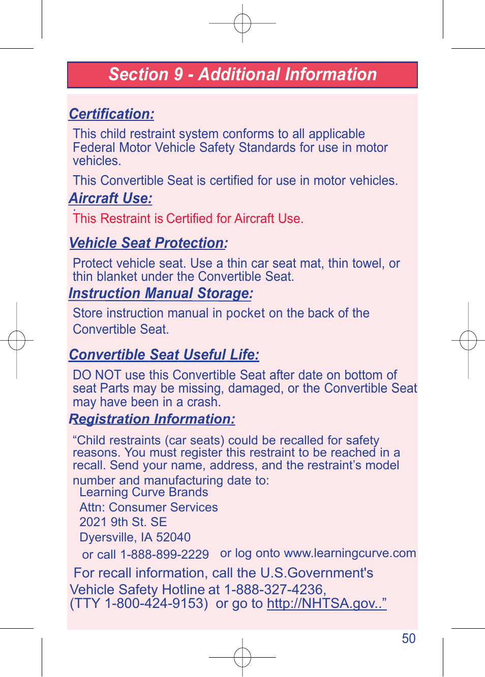 C630 pg 50.pdf | The First Years TRUE FIT 630 User Manual | Page 51 / 54