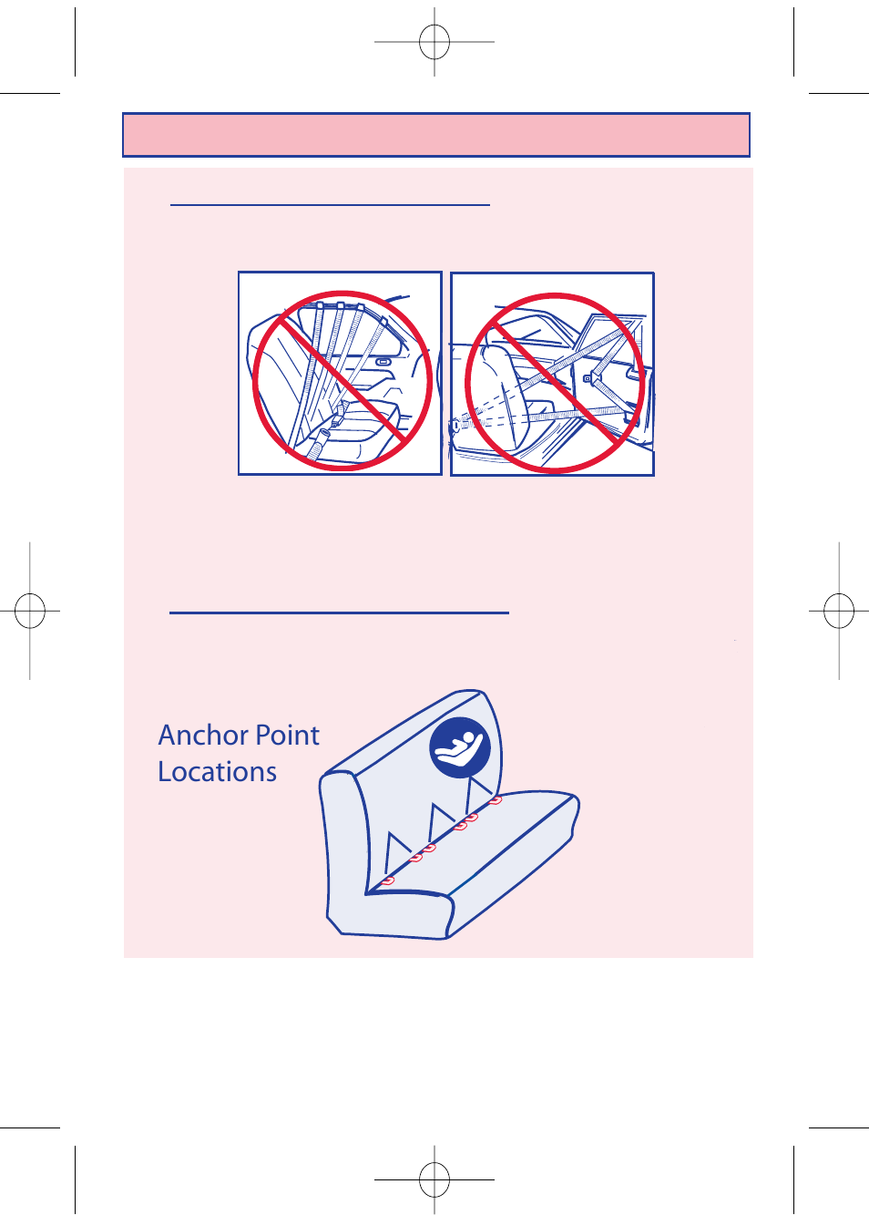 No do not, Lower anchor point locations | The First Years 630 User Manual | Page 15 / 54