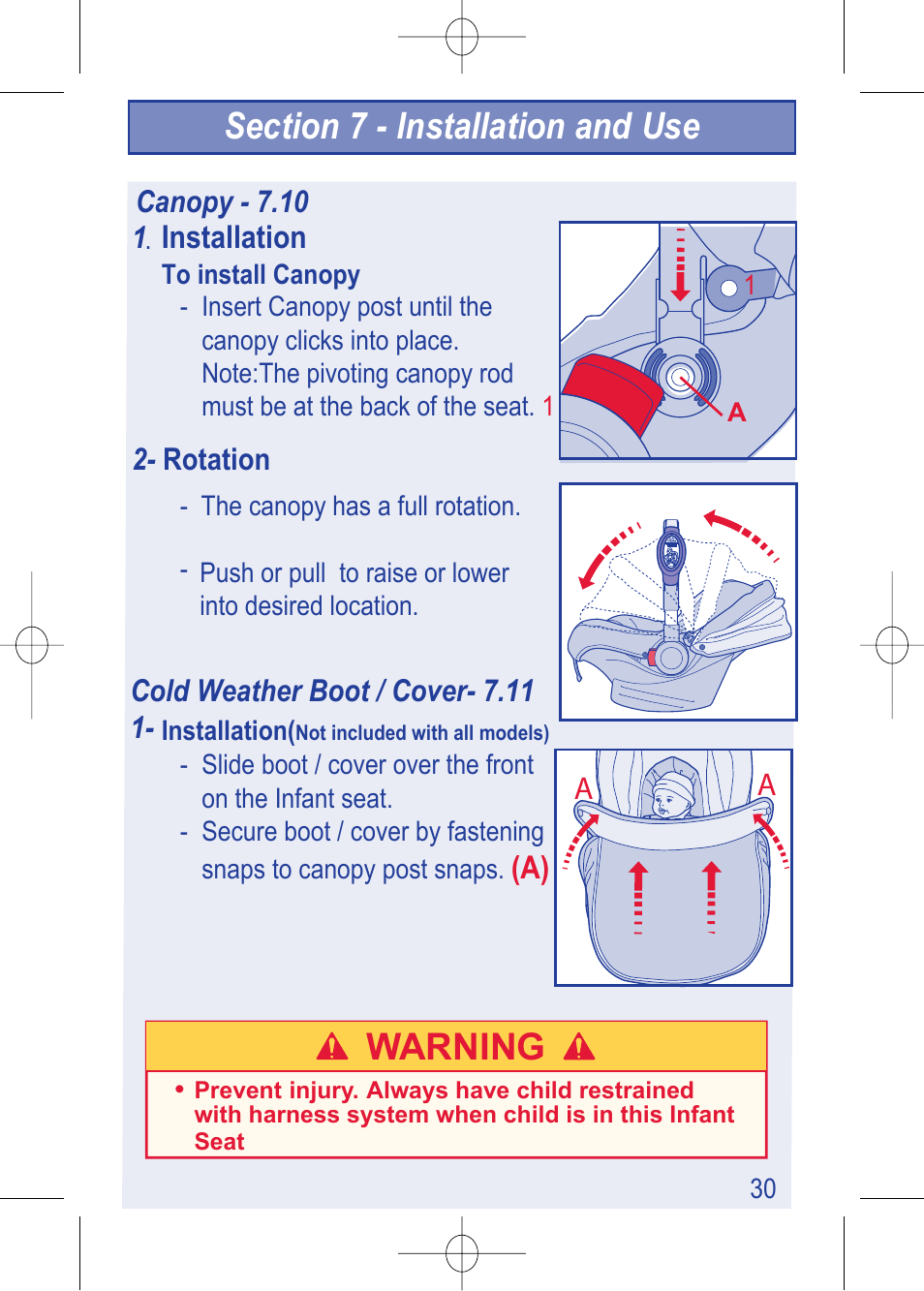 4000000782_i450 instructions__pg30_en.pdf, W arning | The First Years VIA 1450 User Manual | Page 31 / 40
