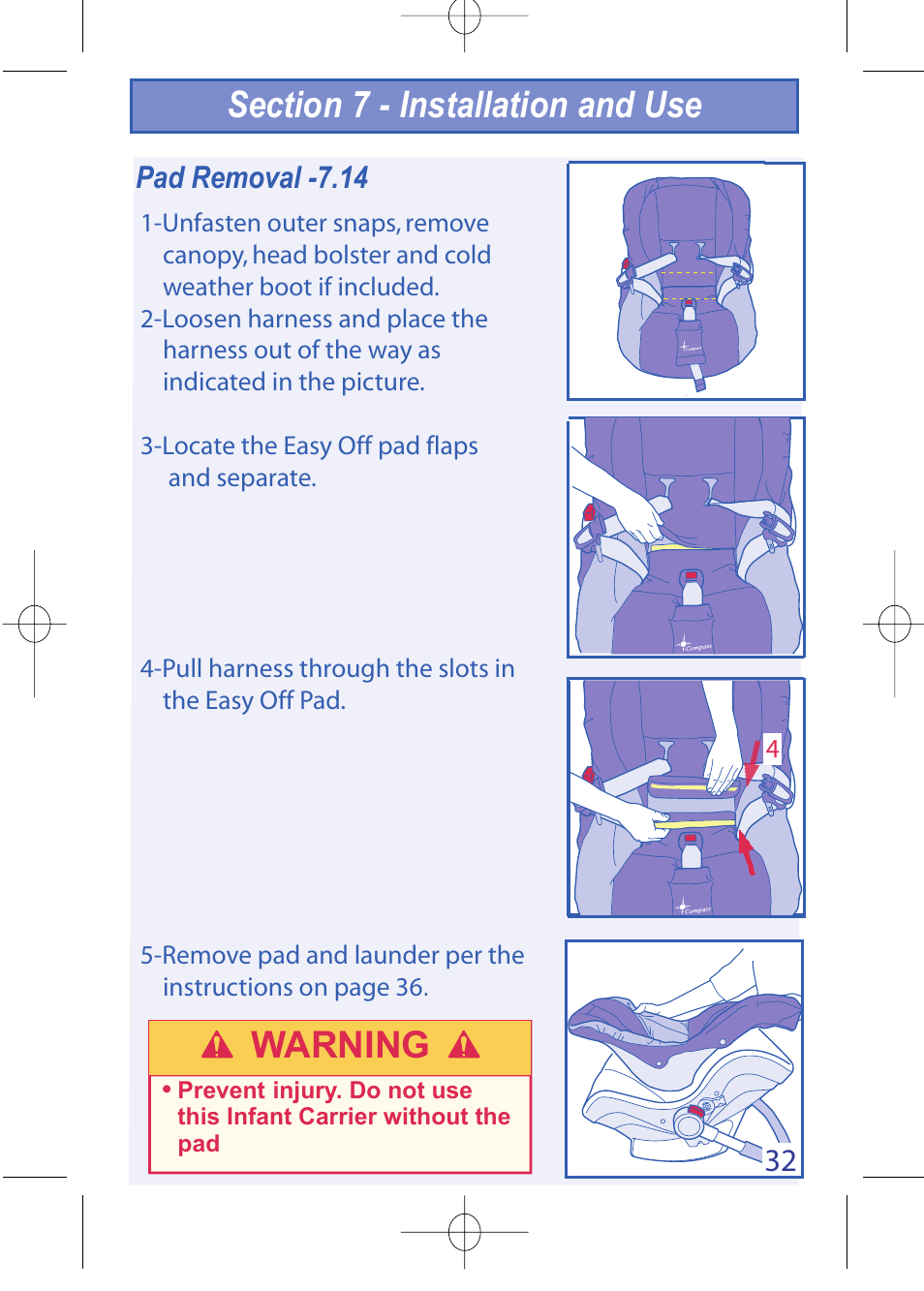 4000000782_i450 instructions__pg32_en.pdf, Warning | The First Years VIA 1450 User Manual | Page 33 / 40