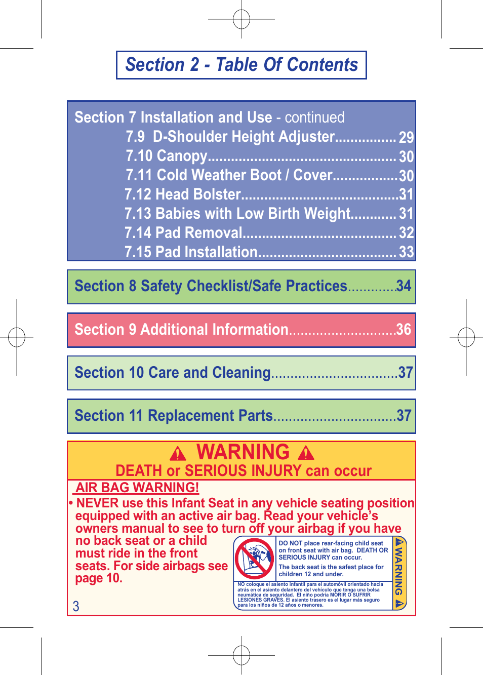 4000000782_i450 instructions__pg3_en.pdf, Warning, Death or serious injury can occur | The First Years VIA 1450 User Manual | Page 4 / 40