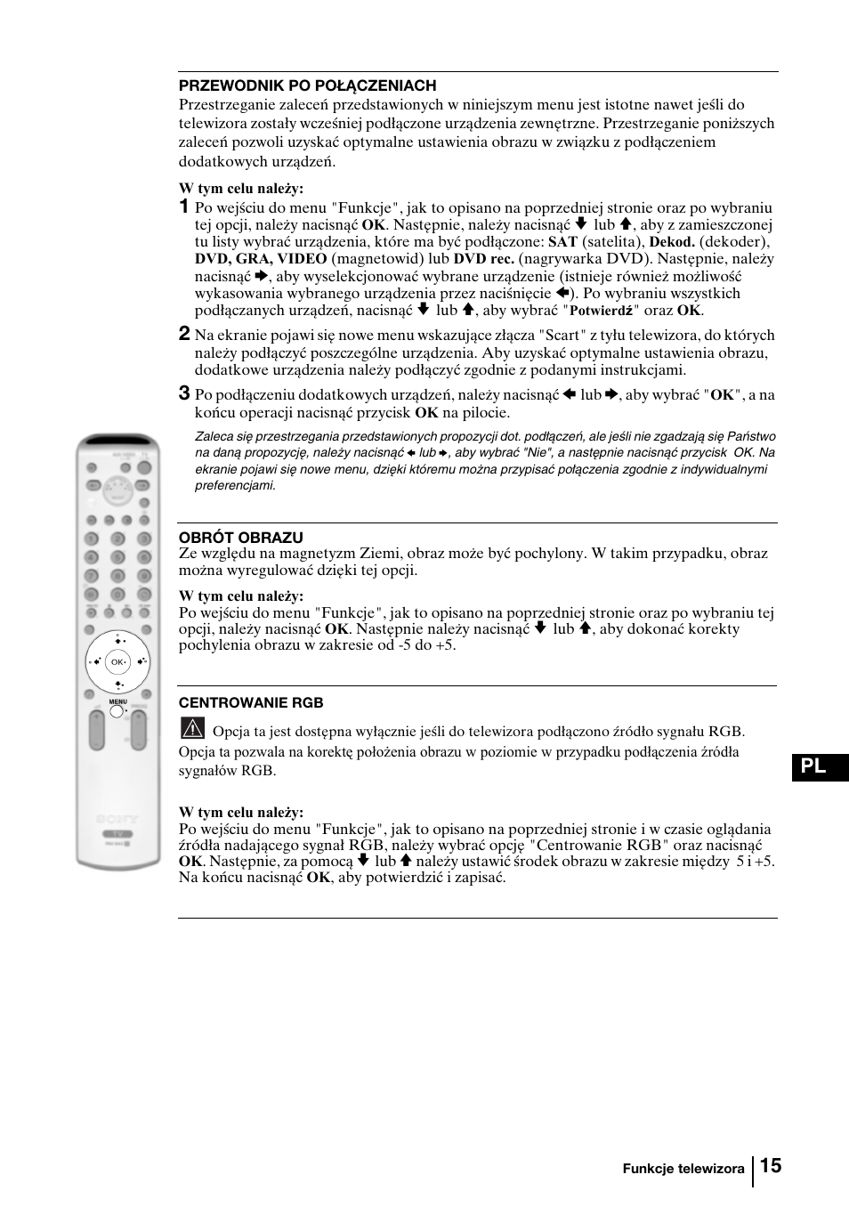 15 pl | Sony KV-29FQ85K User Manual | Page 122 / 164