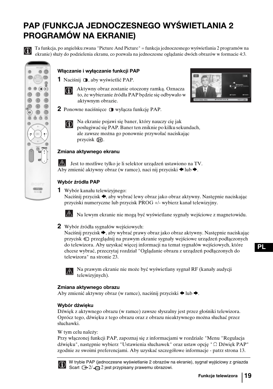 19 pl | Sony KV-29FQ85K User Manual | Page 126 / 164