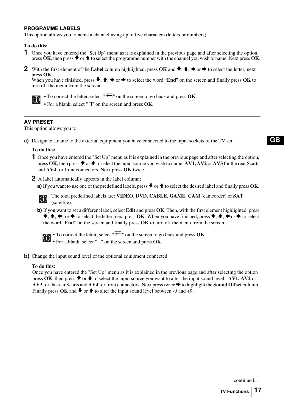 Sony KV-29FQ85K User Manual | Page 16 / 164