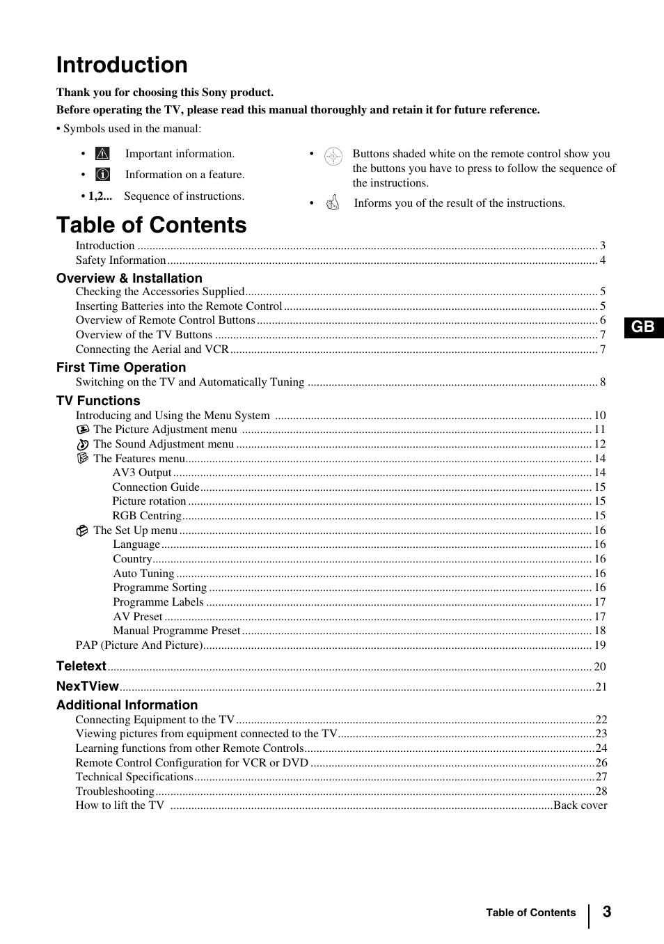 Sony KV-29FQ85K User Manual | Page 2 / 164