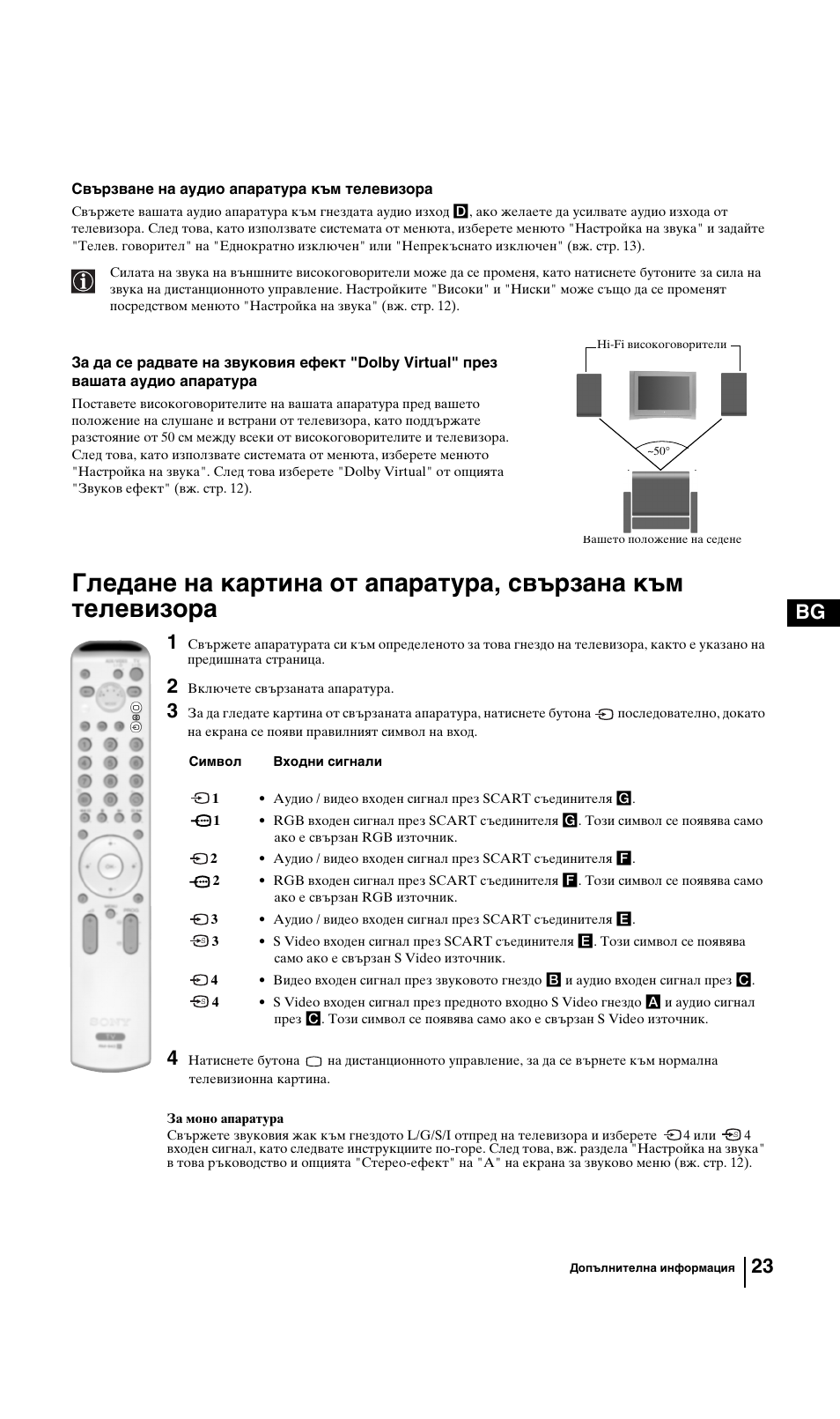 23 bg | Sony KV-29FQ85K User Manual | Page 49 / 164