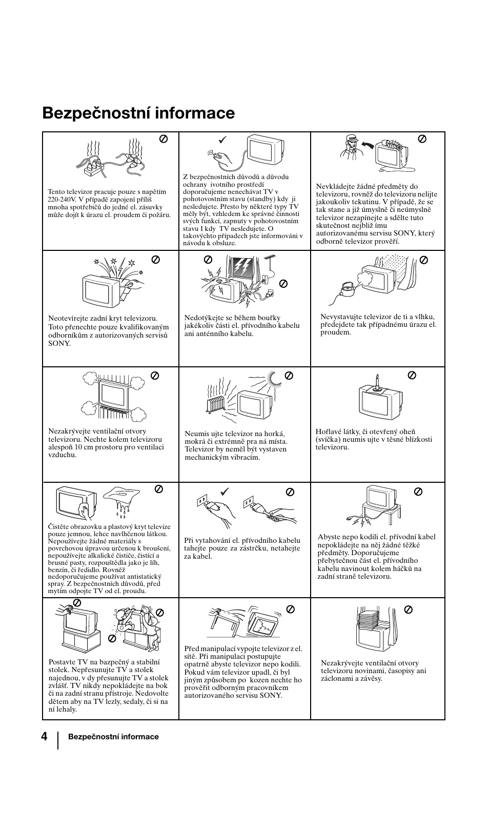 Bezpečnostní informace | Sony KV-29FQ85K User Manual | Page 57 / 164