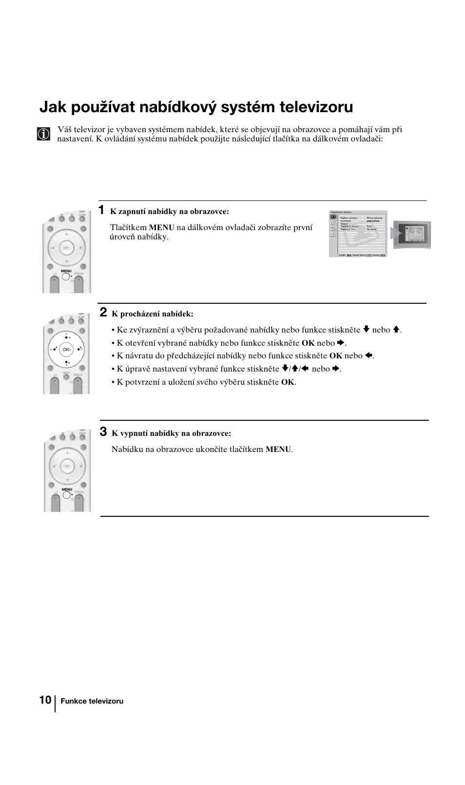 Jak používat nabídkový systém televizoru | Sony KV-29FQ85K User Manual | Page 63 / 164