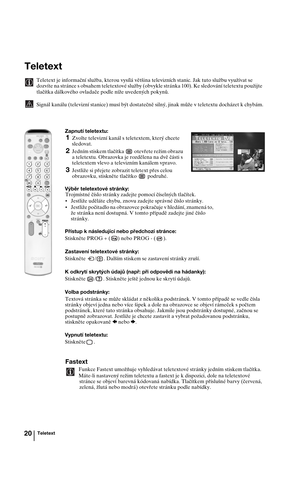 Teletext | Sony KV-29FQ85K User Manual | Page 73 / 164