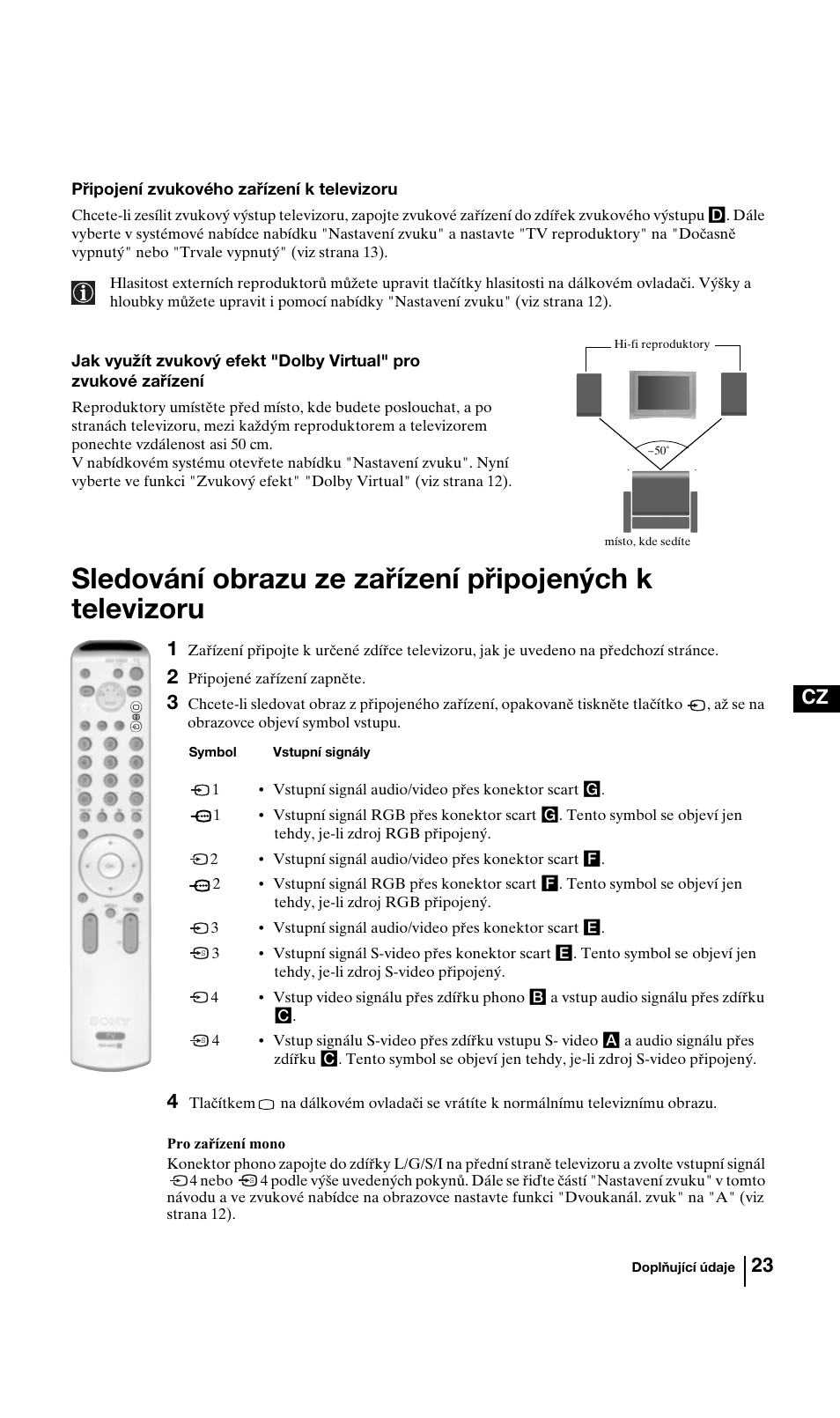 23 cz | Sony KV-29FQ85K User Manual | Page 76 / 164