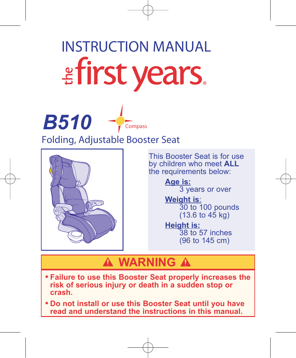 The First Years B510 User Manual | 24 pages