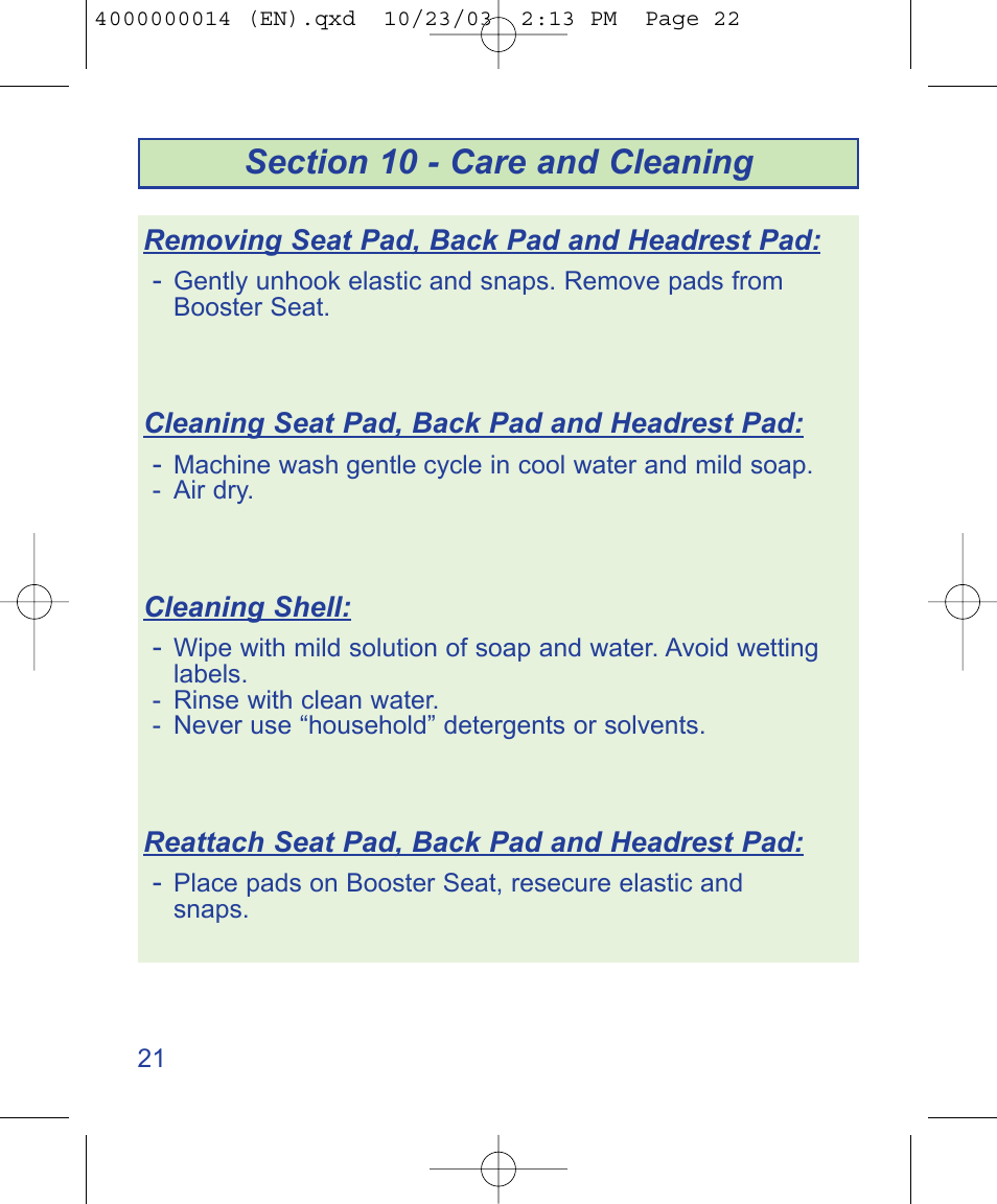 The First Years B510 User Manual | Page 22 / 24