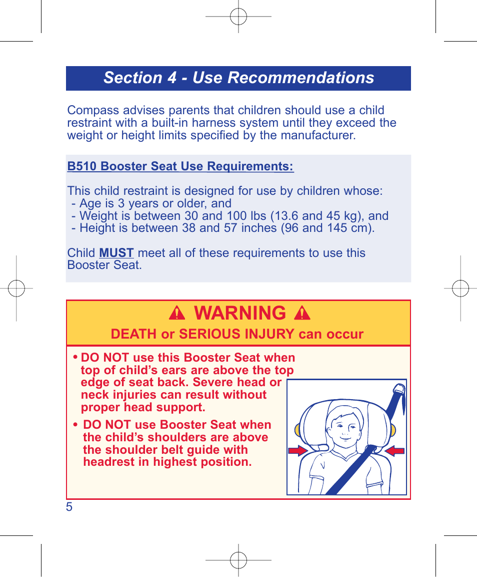 Warning | The First Years B510 User Manual | Page 6 / 24