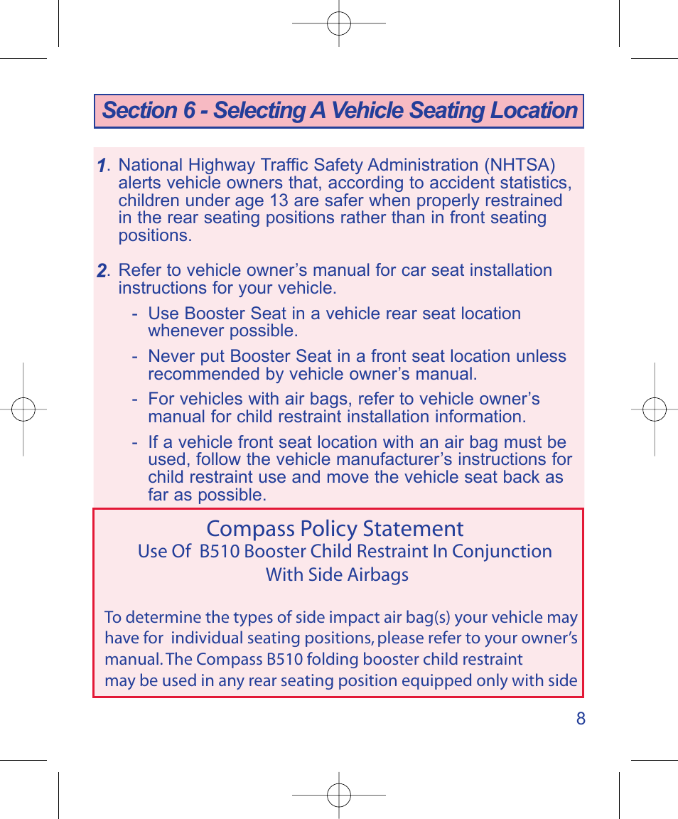 Compass policy statement | The First Years B510 User Manual | Page 9 / 24