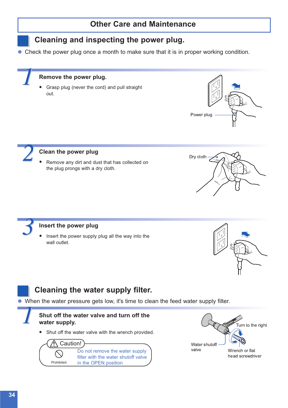 Cleaning the water supply filter | Toto NEOREST MS990CG User Manual | Page 34 / 48