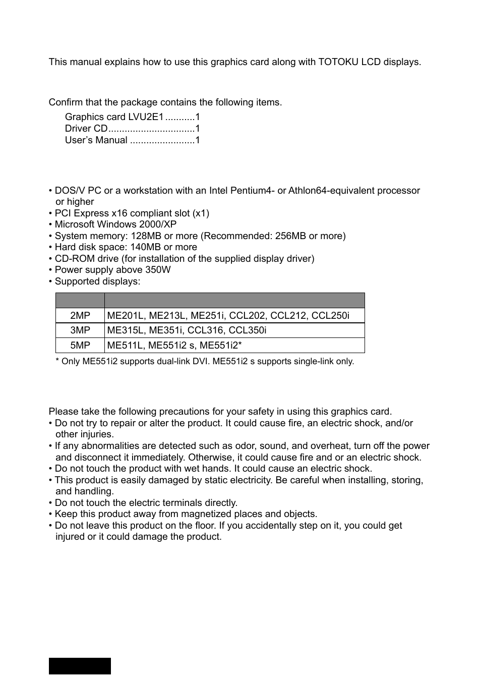 Introduction, Package contents, Hardware requirements | Safety precautions, English | Toto LVU2E1 User Manual | Page 6 / 60