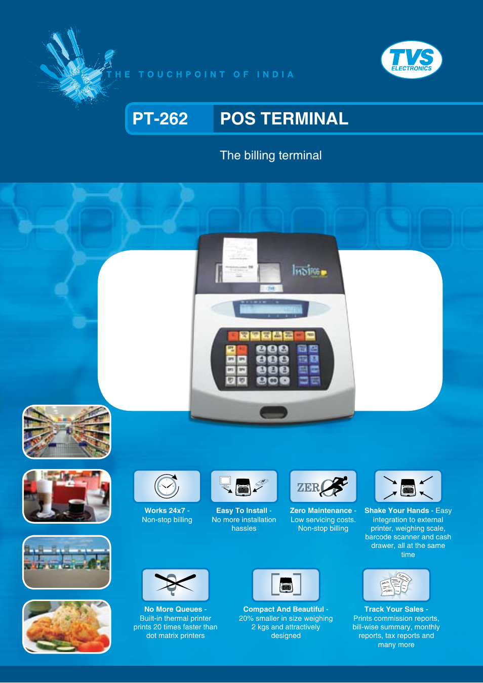 TVS electronic POS TERMINAL PT-262 User Manual | 2 pages