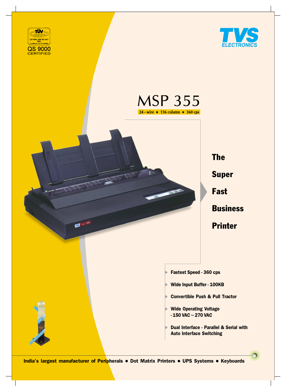 TVS electronic MSP 355 User Manual | 2 pages