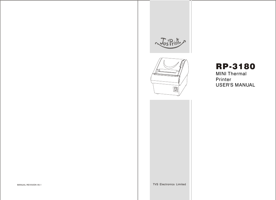 TVS electronic MINI THERMAL RP-3180 User Manual | 19 pages