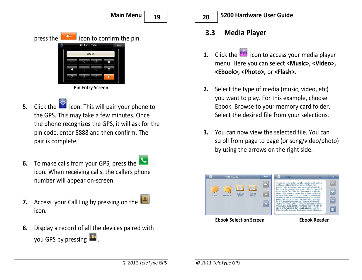 3 media player | TeleType Company WORLDNAV 5200 User Manual | Page 10 / 15