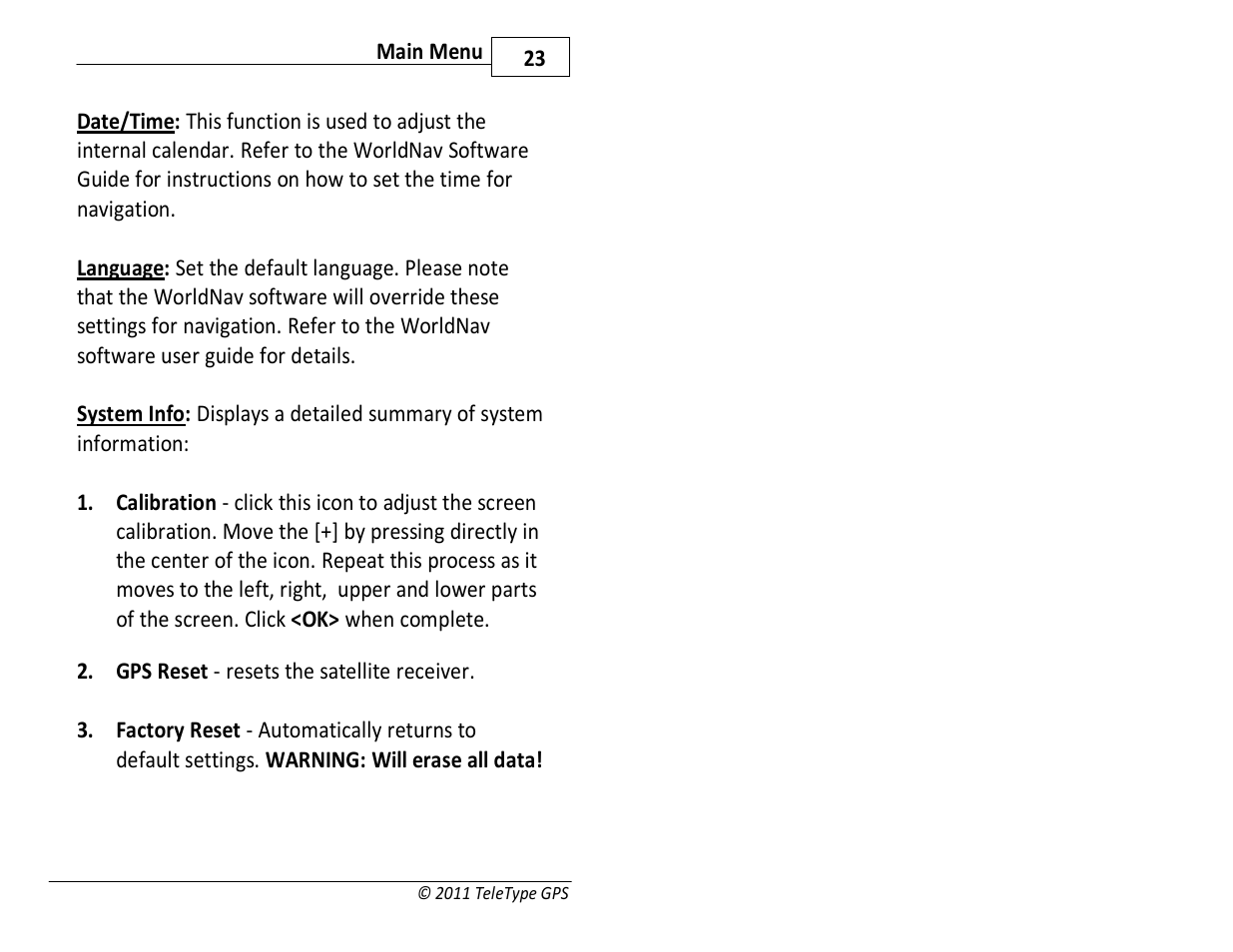 TeleType Company WORLDNAV 4300 User Manual | Page 12 / 14